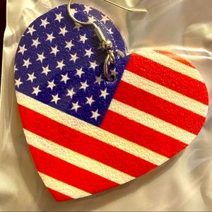 Patriotic heart shaped earrings